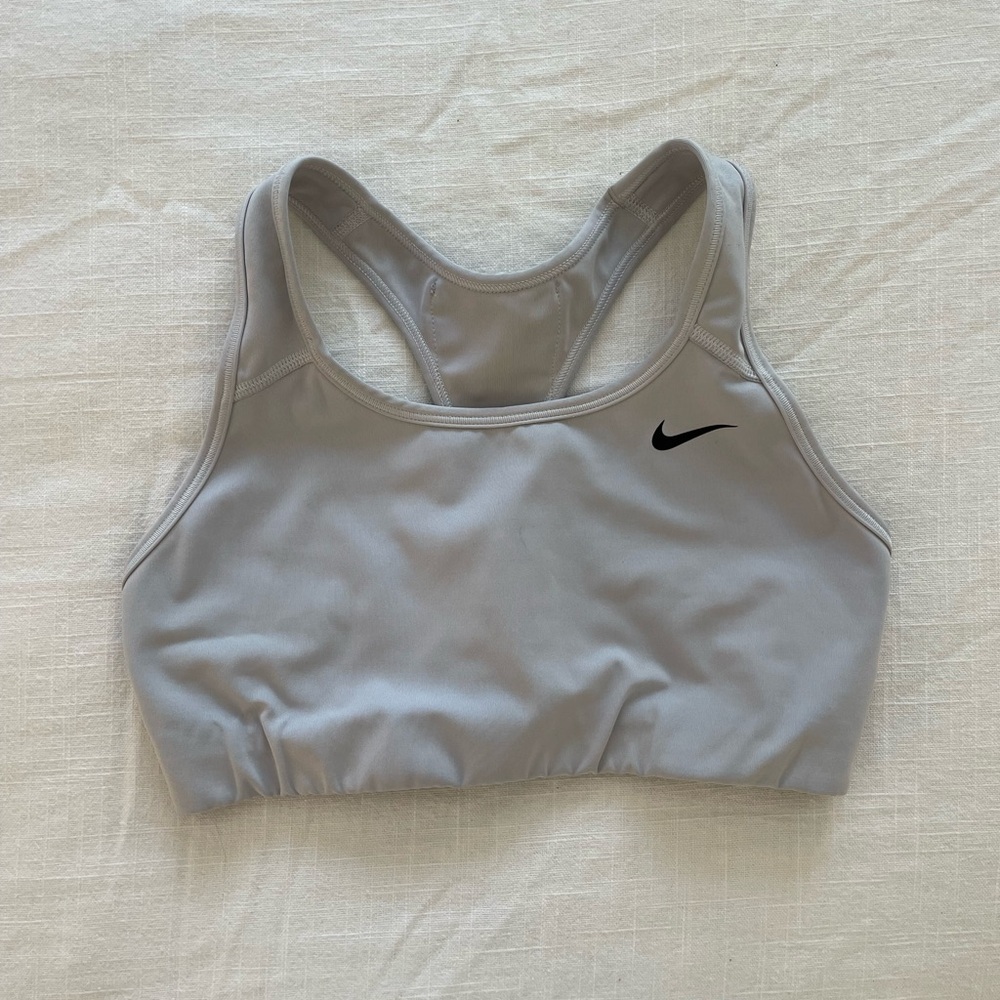White Nike shorts bra, size S
